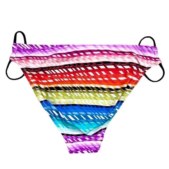 Trina Turk Prismatic Multicolored Side String Hipster Bikini Bottoms Size 10 - Picture 5 of 6